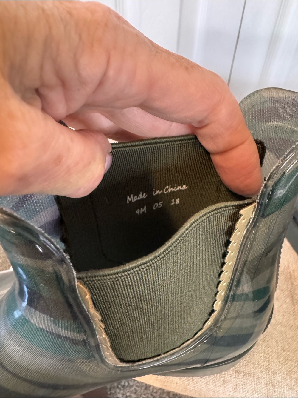 Jack Rogers Woman Sallie Ankle Green Camo Waterproof Rain Boots Scalloped Size 9 - Picture 13 of 15